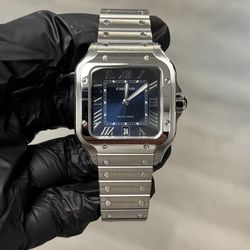 Cartier Santos Large Blue Dial