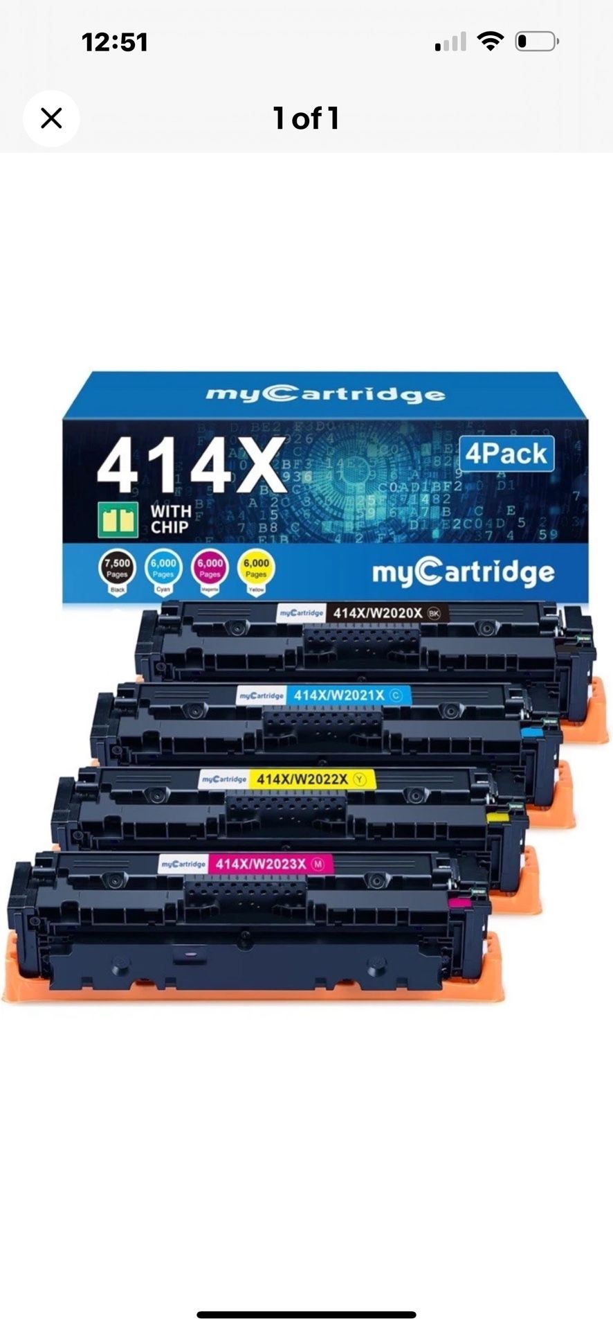 414X Toner Cartridges 4 Pack High Yield (with Chip) Compatible Replacement