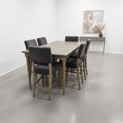 Custom Bassett Solid Wood Counter-Height Dining Table - Seats 6