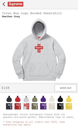 Supreme Cross Embroidered Box Logo Hooded Sweatshirt Red