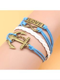 Nautical leather bracelet