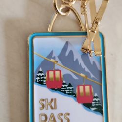 Ski pass bag charm