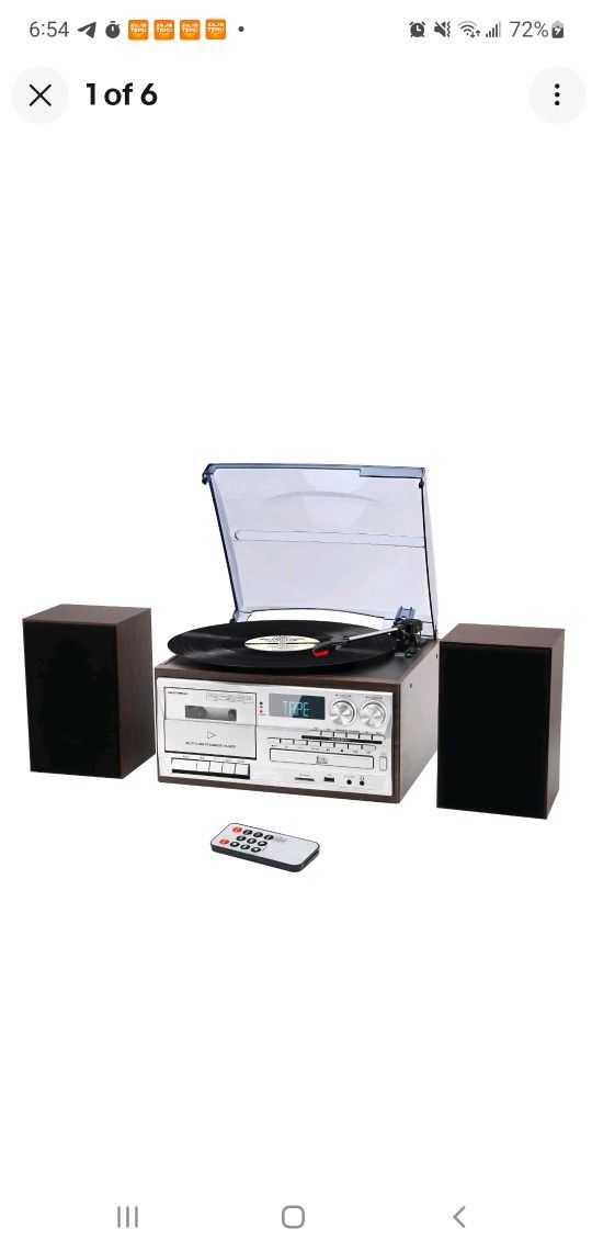 🔥 BRAND NEW 10-in-1 Record Player w/ External Speakers – Bluetooth, 3-Speed Turntable, AM/FM, Cassette, CD, USB, Remote
