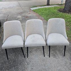 Set of 3 Modern Upholstered Dining Chairs