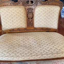 ANTIQUE SETTEE AND CHAIR 
