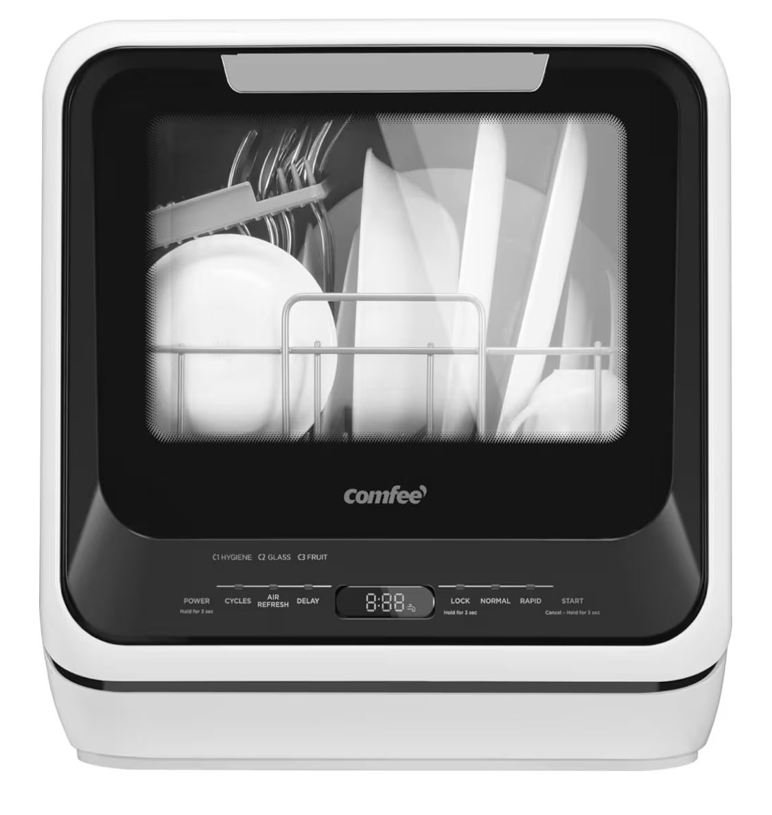 COMFEE' Portable Mini Dishwasher Countertop with 5L Built-in Water Tank for Apartments& RVs, No Hookup Needed