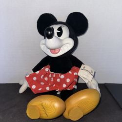 Vintage Disney Minnie Mouse Applause Woodsculpt Series 16” Plush 1989 