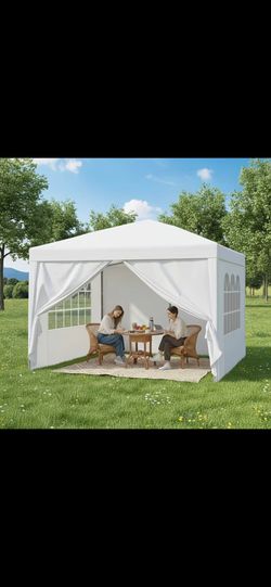 10x10 White Outdoor Party Tent Canopy with Sidewalls