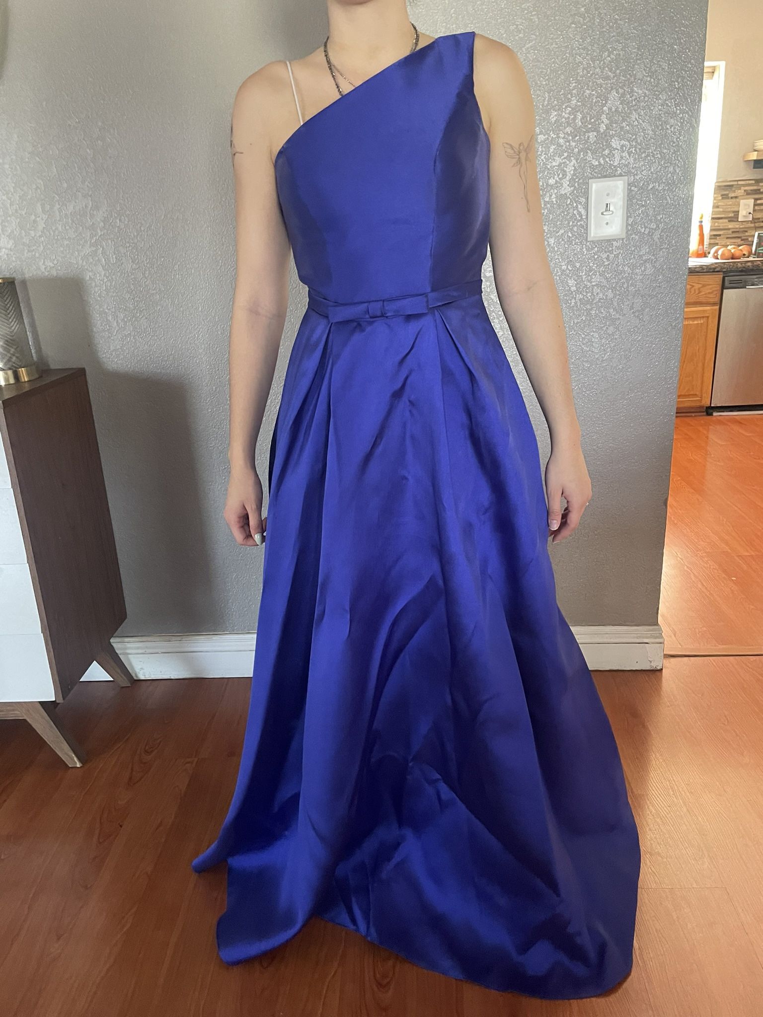 Royal Blue Gown One Shoulder Size S