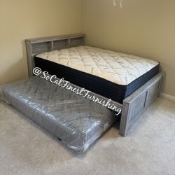 New Queen Bed With Pullout Mattress 