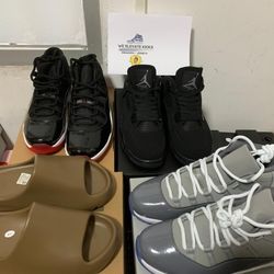JORDAN 11  BLACK CAT YEEZY SLIDE BUNDLE Aj11