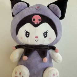 Large Ultra Soft Sanrio Dark Kuromi Purple Devil Plush Stuffed DollGirl