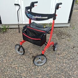 "Cherry Red" Carbonfiber NEW! Ergonomic  Rolling Walker