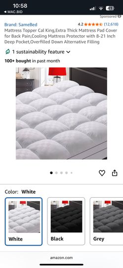 Samebed Cal. King Extra Thick Mattress Pad