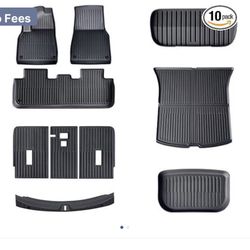 All-Weather Floor Mats 10PCS Compatible with Tesla 2025 Model Y Juniper 5 Seater Complete Set with Trunk Liner Full Set Custom Fit Accessories