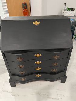 Genuine Mahogany secretary desk - painted black