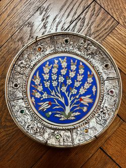 Kutahya Porselen - Turkish Porcelain Plate with Metallic Border