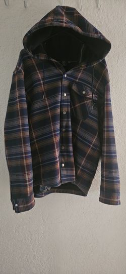 XL Swiss Alps Men's Quilted Lined Flannel Hooded Cotton Plaid Shirt Jacket TAKING OFFERS 