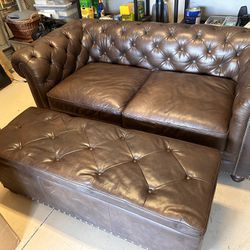 Restoration Hardware-Like Couch Oversized Chair and Ottoman