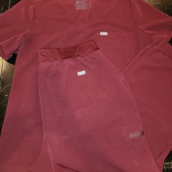 Burgundy "FIGS" Scrubs (used but in good condition)
