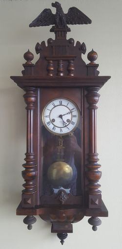 Antique German Junghans Pendulum Striking Wall Clock