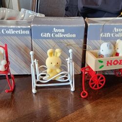 3 Vintage Avon Ornaments 