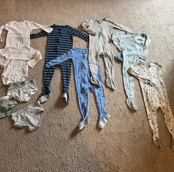 Lot of 24 Month Baby Clothes Onesies Pajamas Carters Burts Bees Gerber