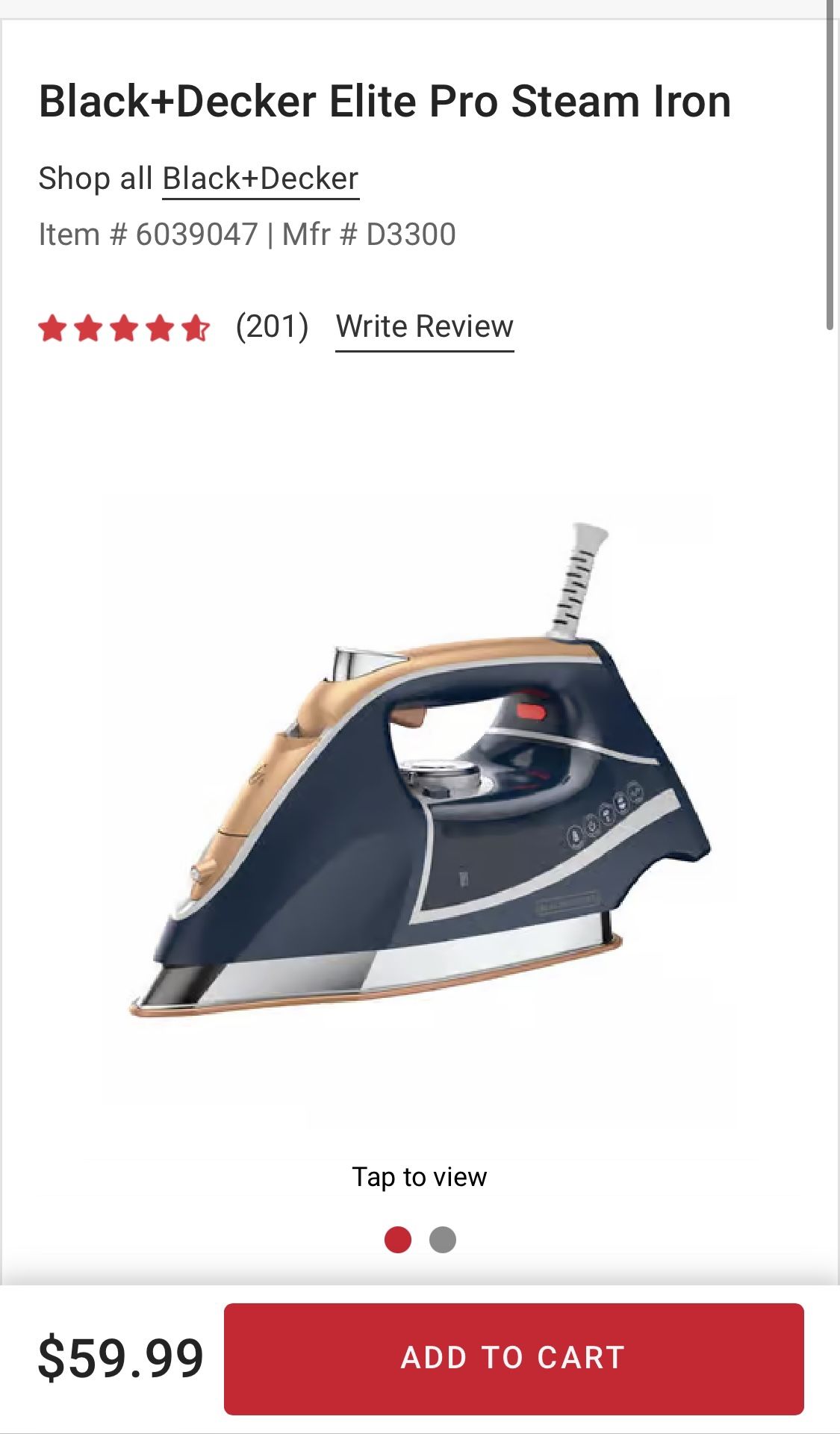 Steam Iron - New In Box