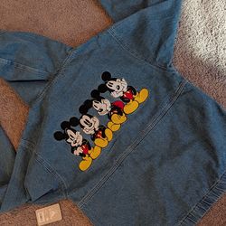 Mickey Mouse Denim Zip Hoodie