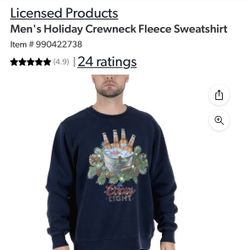 Men’s Holiday Viral Crewneck Sweatshirt -Coors Light Size Large