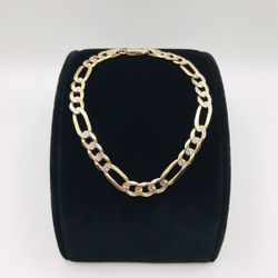 14k PAVE FIGARO BRACELET “SOLID”