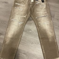 Brand New Jordan Craig Sean Fit Mens Distressed Destroyed Straight Leg Jeans 44x32