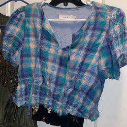 Country Size Small Plaid Blue Shirt 