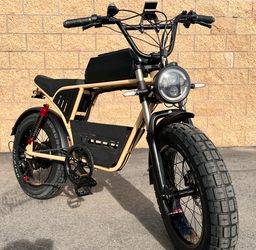 ✅ NEW-1500/2000W Watt Electric Ebike🚀40mph Top Speed, Fat Tire 20x4.0, Center Basket, 18ah Battery Incl (Blue Or Sand)