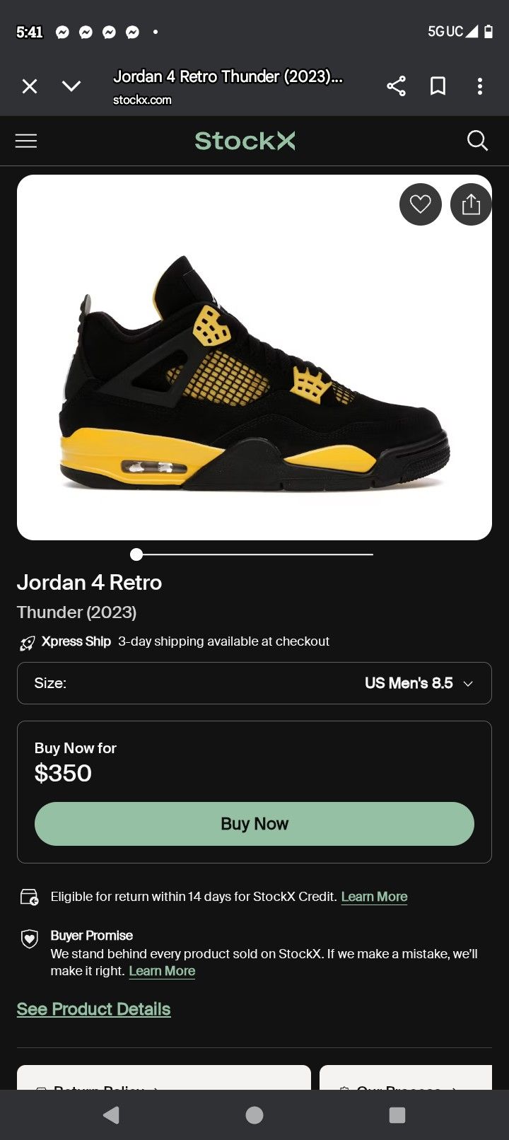 Jordan 4s Thunder.