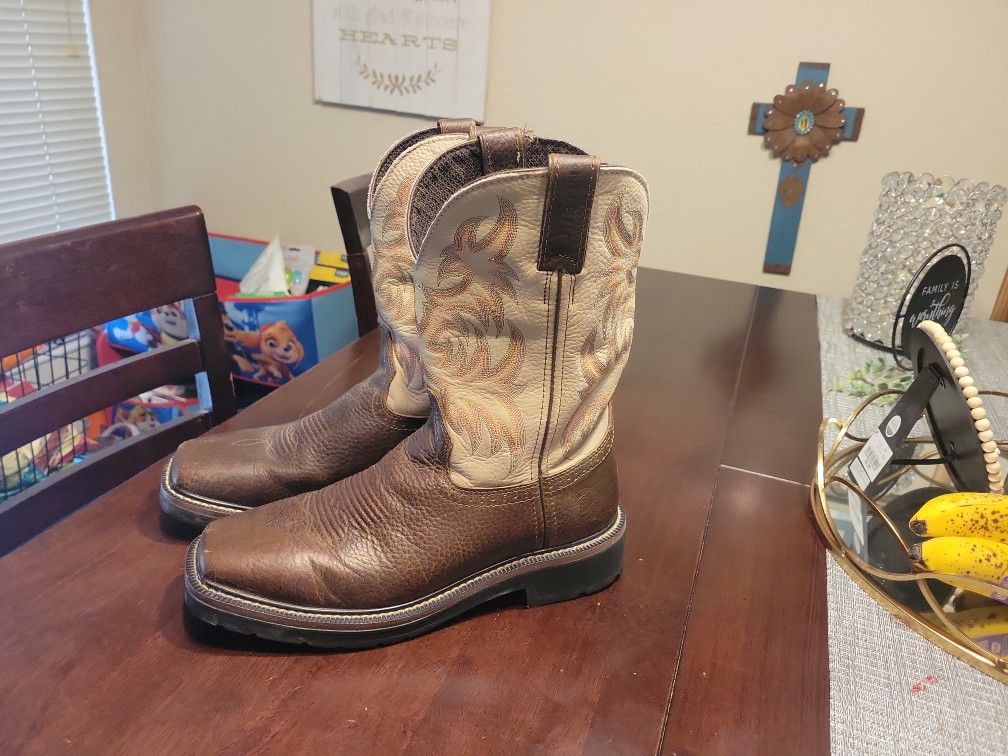 Justin Work Boots Almost Brand New USED Twice My Son Want Steel Toe Instead  8half D