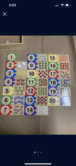 Melissa & Doug Self-Correcting Wooden Number Puzzles With Storage Box