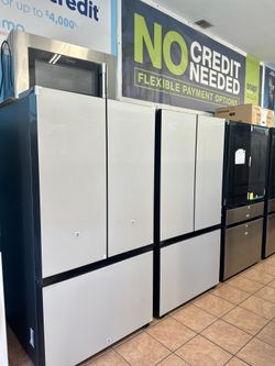 Samsung Bespoke 30 cu. ft. Standard Depth 3-Door French Door Smart Refrigerator in White Glass with Autofill Water Pitcher