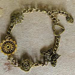  *Open the bloom of your heart* Bronze Anklet 