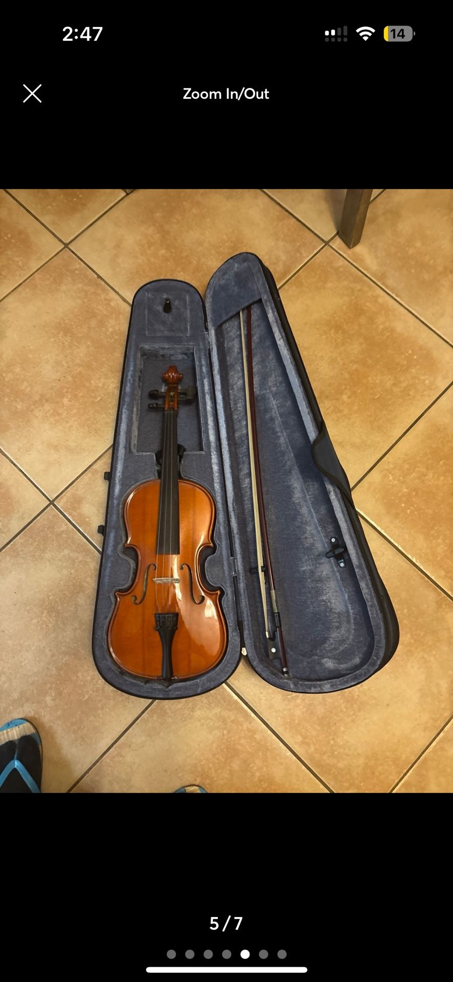 Violin With Bow With Case For Violin And Music Stand