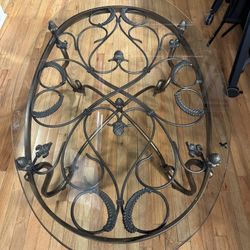 Oval Glass Coffee Table 