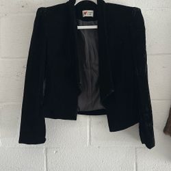 Vintage Black Velvet Cropped Jacket 