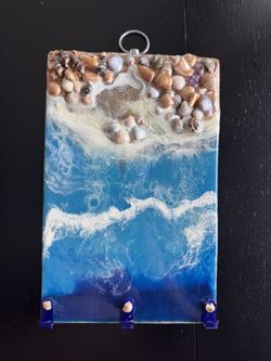 Resin Key Holder Wall Art Beach