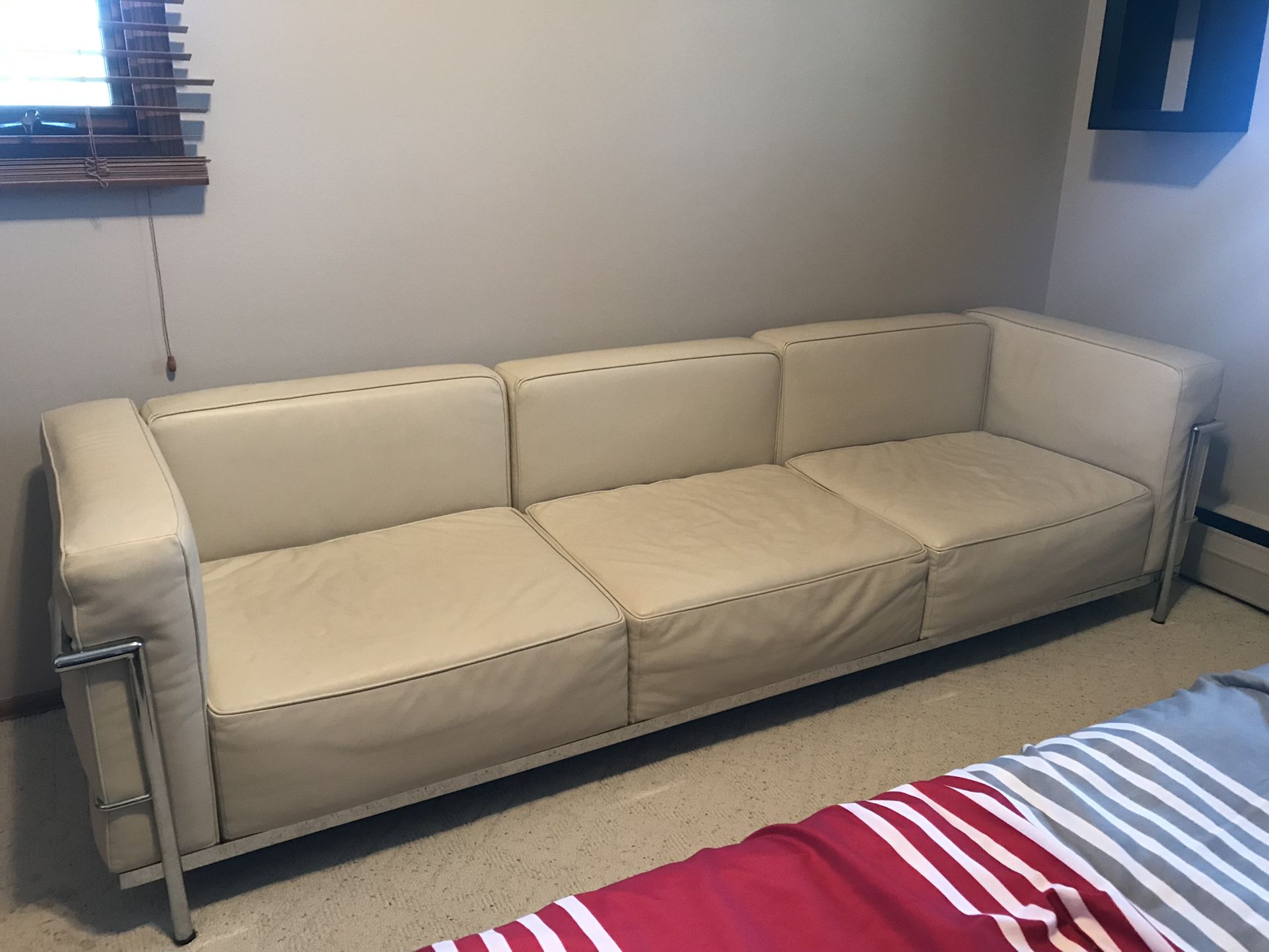 Modern Over-sized Off-white Leather Sofa