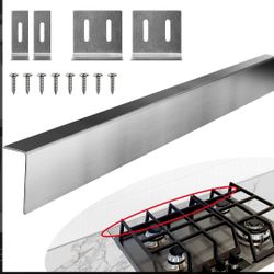 30" - 34" Stove Gap Filler, Slide-in Range Rear Filler Kit - Stainless Steel Backsplash for Stove