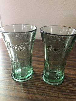(2) Clear Coca Cola Glasses
