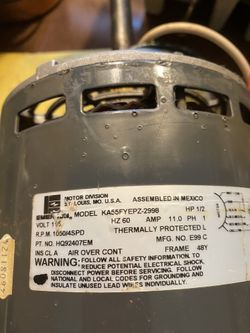 Furnace Blower Motor 1/2. HP Still   Avil   3  Speed