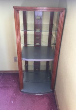 6 shelves curio Solid wood and glass