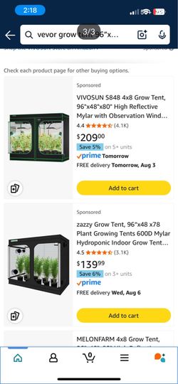Grow Tent Mylar 96”x48”x80” Best Offer