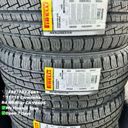 245/50R20 Pirelli Scorpion New Set of Tires Installed and Balanced Set de Llantas Nuevas Instaladas y Balanceadas